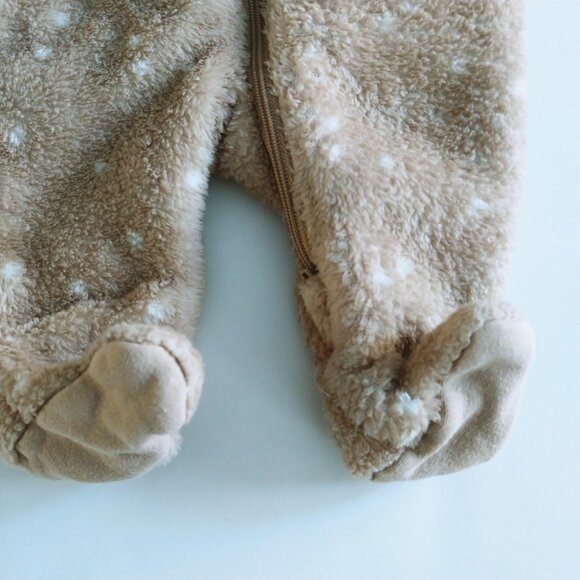 Trois Moutons Newborn Soft Plush 2-way zip Footie - Picture 2 of 6